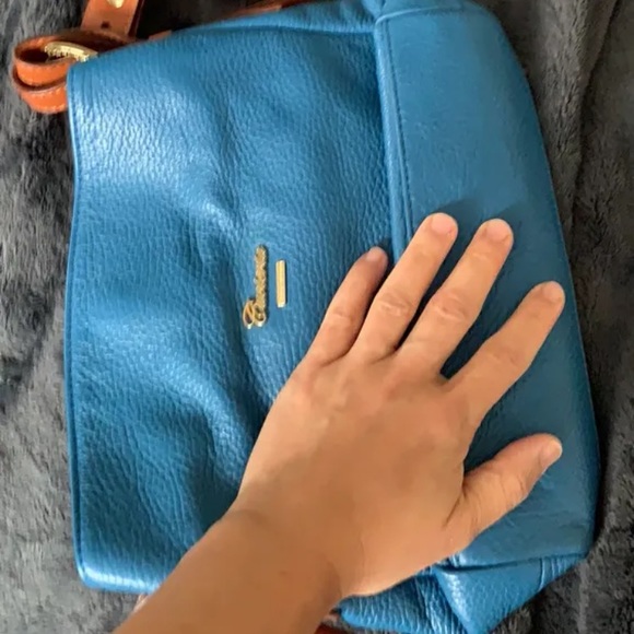 Blue/Tan leather bag - Picture 2 of 3